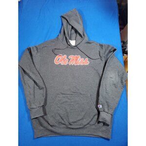 Champion Ole Miss NCAA Football Pullover Gray Hoodie Men's Size Large